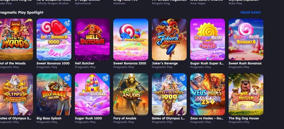 Pelaa Pragmatic Play suosikkeja